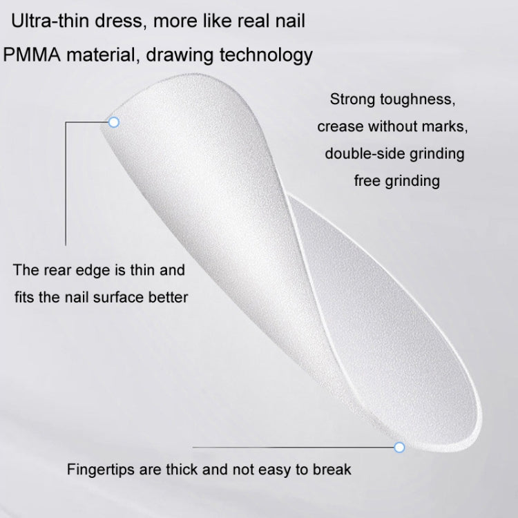 10pairs Of 100pcs/Box Frosted False Nails Artificial Tip, Shape: Long Ladder L by bashfashion