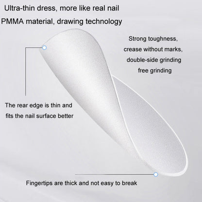 10pairs Of 100pcs/Box Frosted False Nails Artificial Tip, Shape: Long Ladder L by bashfashion