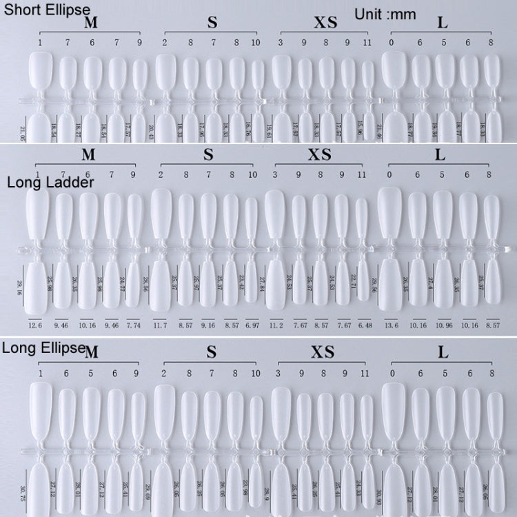 10pairs Of 100pcs/Box Frosted False Nails Artificial Tip, Shape: Long Ladder L by bashfashion