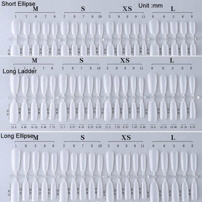 10pairs Of 100pcs/Box Frosted False Nails Artificial Tip, Shape: Long Ladder L by bashfashion