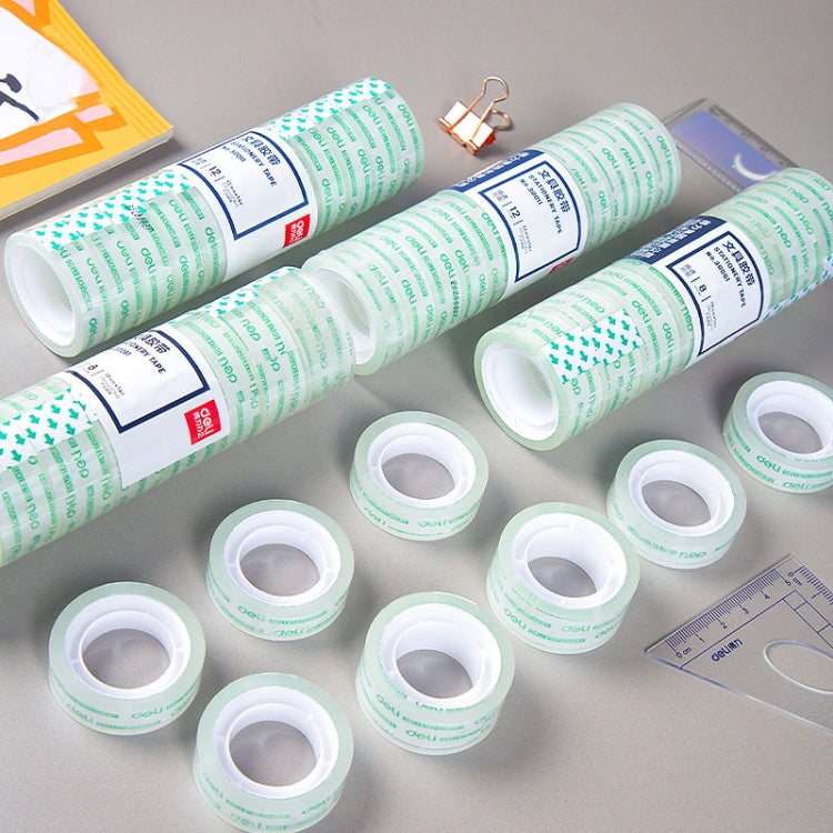 12 Rolls Width 0.8cm x Length 18.2m Deli Small High Viscosity Office Transparent Tape Student Stationery Tape by Deli
