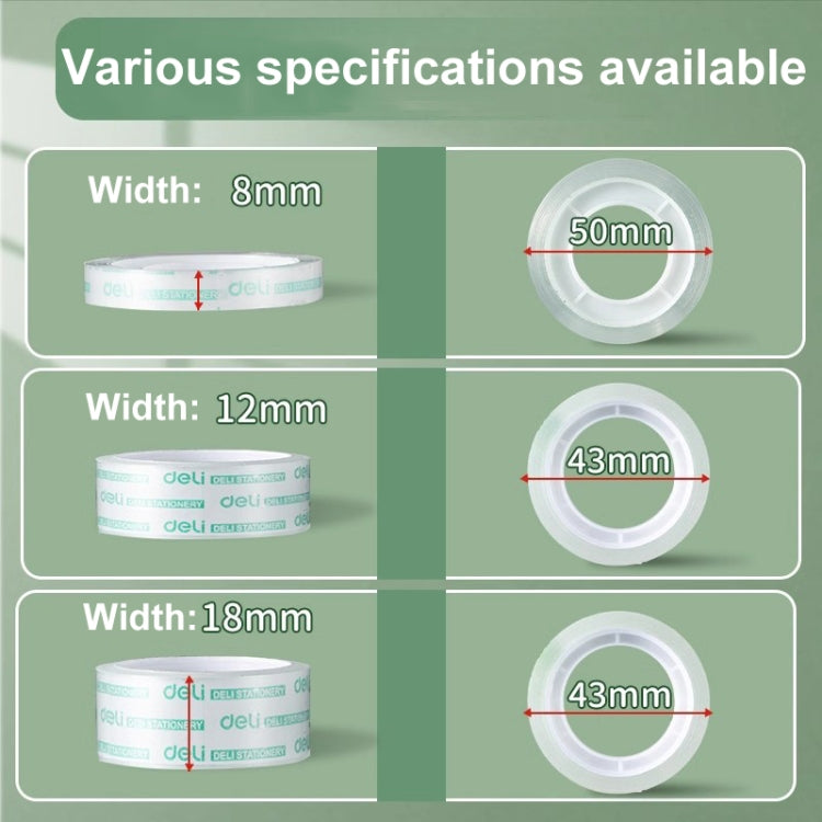 12 Rolls Width 0.8cm x Length 18.2m Deli Small High Viscosity Office Transparent Tape Student Stationery Tape by Deli