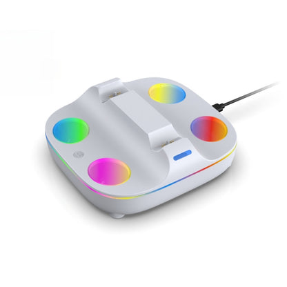 For PS5 Controller Dual Charger Charging Stand Docking Station With RGB Ambient Light(White Black) by bashfashion