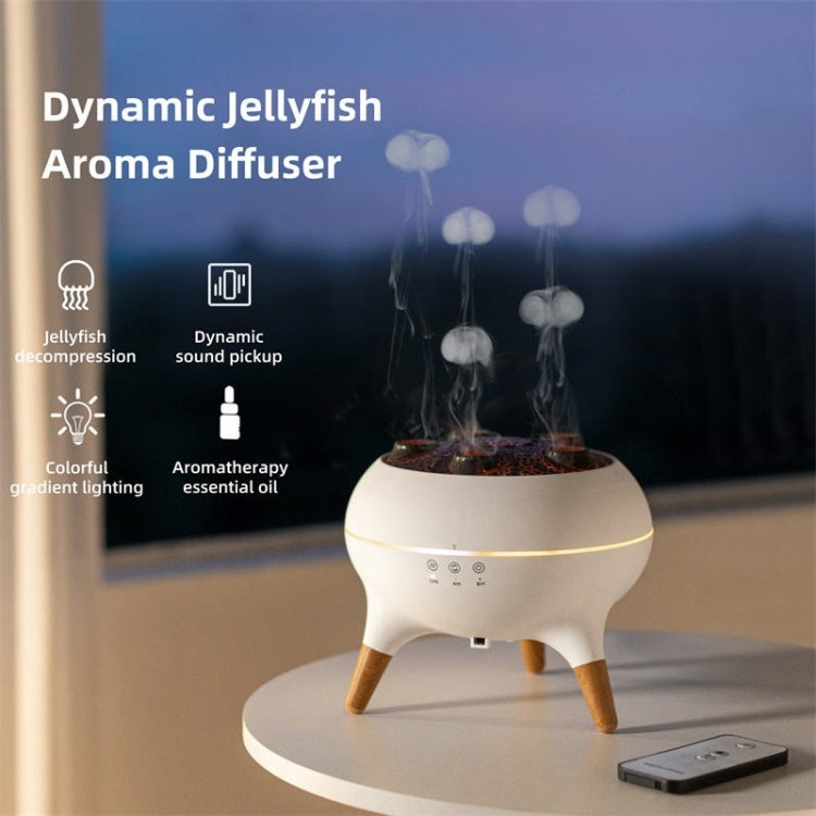 Dynamic Multi-Spray Aromatherapy Diffuser With Colorful Lights Remote Control Humidifier EU Plug(V80 Spit Circle Upgrade Model) by bashfashion