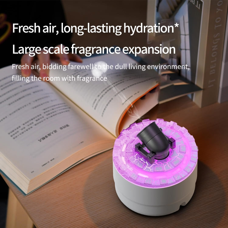 Turret Shape Aromatherapy Humidifier With 3-speed Timer 7-color Atmosphere Light EU Plug White by bashfashion