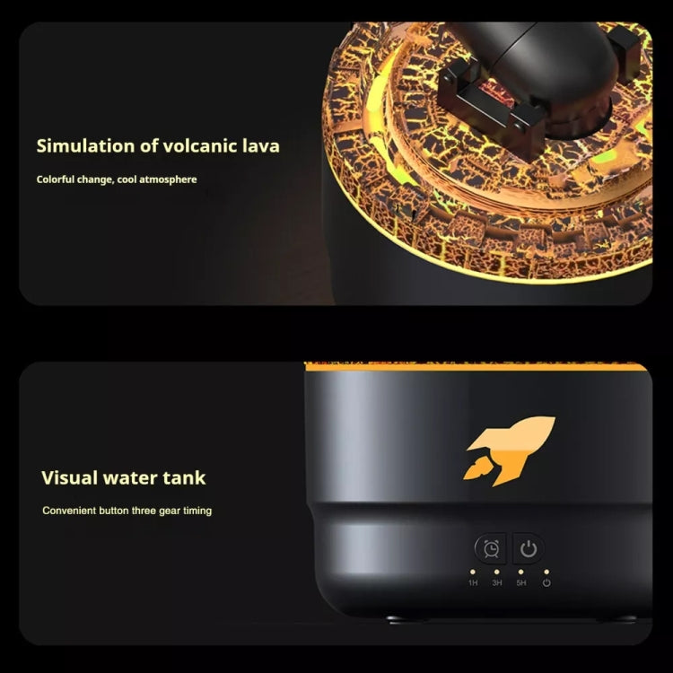 Turret Shape Aromatherapy Humidifier With 3-speed Timer 7-color Atmosphere Light USB Plug Black by bashfashion