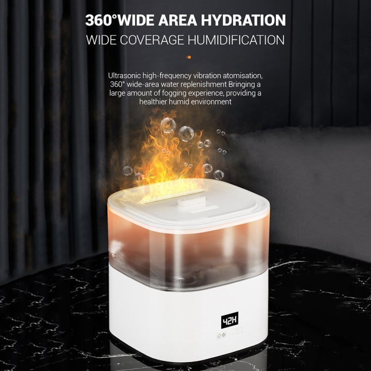 JSQ-58 1.1L large Capacity Digital Display Flame Atomization Humidifier, Color: Matt Black(EU Plug) by bashfashion