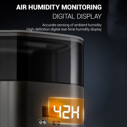 JSQ-58 1.1L large Capacity Digital Display Flame Atomization Humidifier, Color: Matt Black(EU Plug) by bashfashion