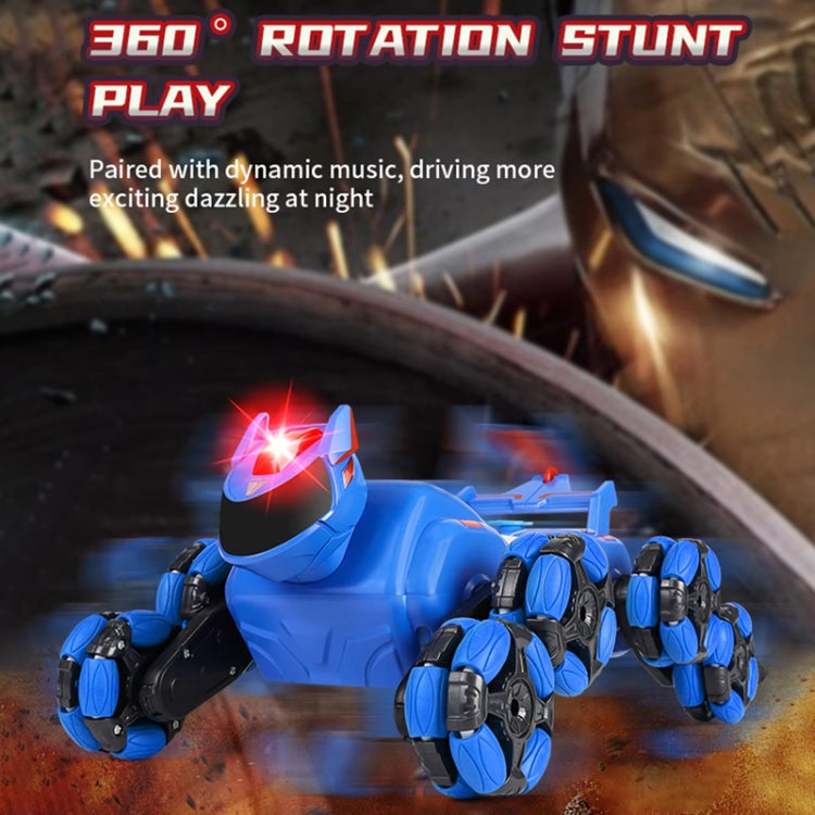 2.4G Kids Remote Control Toy Car Stunt Robot Dog Gesture Sensor Lights Music Spray Climbing Car, Color: Red Dual RC by bashfashion