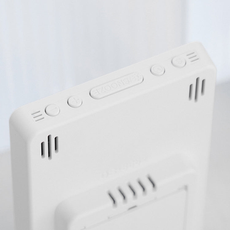 Multifunctional Temperature / Humidity Display Electronic Alarm Clock, Color: Three-color White by bashfashion