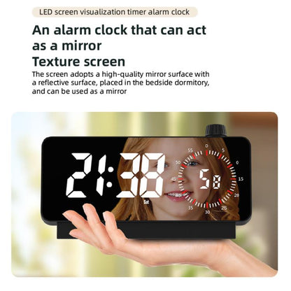 Multi-Functional LED Screen Mirror Charging Alarm Clock Reminder Visual Timer(Black) by bashfashion