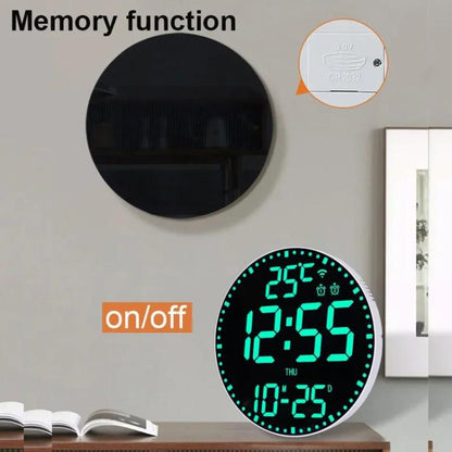 Wifi App Control LED Digital Wall Clock With RGB Light Multi-Functional Alarm Clock(Black Shell Black Surface) by bashfashion