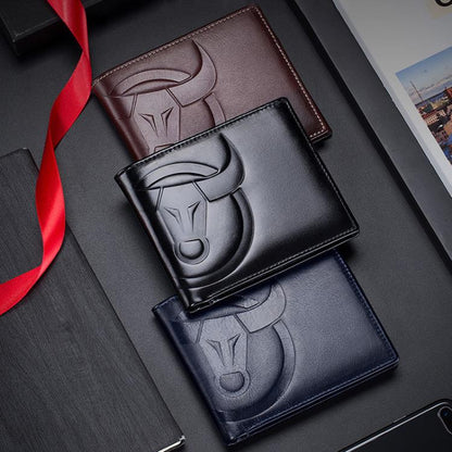 BULL CAPTAIN 0203 RFID Anti-theft Top-layer Cowhide Multiple Card Slots Wallet(Coffee Vertical) by BULL CAPTAIN