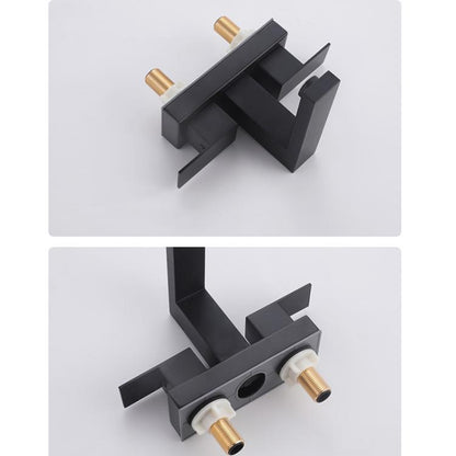 Dual Handle Two-Hole Bathroom Sink Faucet for Undermount Basin Separate Hot/Cold Water Controls, Spec: Black YH067 by bashfashion