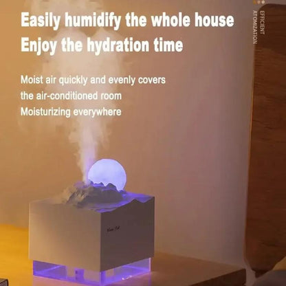 Moonfall Humidifier Aroma Diffuser Large Fog With Night Light Desktop Ornament(White) by bashfashion